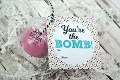 You're the Bomb (Bath Bomb Gift Idea) Free Printable Tag | Mama Cheaps Glitter Money, Tooth Fairy Ideas, Secret Pal Gifts, You're The Bomb, Tooth Fairy Receipt, Bath Boms, Easy Teacher Gifts, Youre The Bomb, Teacher Gift Printables