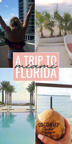 a collage of photos with the words, a trip to florida written on it