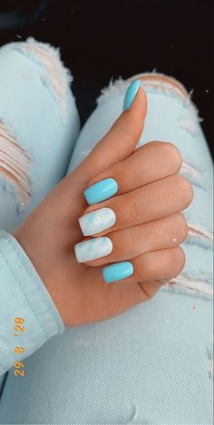 Blue Acrylic Nails, Nails 2022, Chic Nails