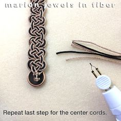 the instructions for how to make a braid bracelet with beads and leather cord are shown