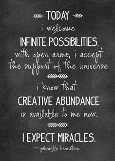 a chalkboard sign with the words, i expect miracles