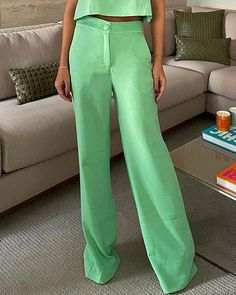 SPECIFICATIONS: Product Name Casual Solid Color Vest & Pants Two-piece Set SPU NTML23022115P Gender Women Style Casual Occasion Daily，Vacation Material Polyester SIZE CHART: Size Bust Waist Inch cm Inch cm S 34.65 88 26.77 68 M 36.22 92 28.35 72 L 37.80 96 29.92 76 XL 39.37 100 31.50 80 Please Note: All dimensions are measured manually with a deviation of 1 to 3cm. Green Straight Leg Wide Pants For Summer, Green Solid Color Wide Leg Pants For Summer, Green Solid Color Wide Leg Summer Pants, Summer Green Wide Leg Pants, Green Straight Leg Pants For Vacation, Green Non-stretch Pants For Vacation, Green Full-length Pants For Vacation, Full Length Green Pants For Vacation, Fitted Green Pants For Vacation