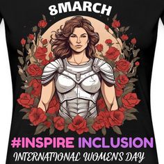 an image of a woman in armor with roses on her chest and the words inspire incision