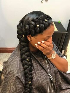 Braid With Weave, Braid Hairstyles With Weave, Two Braids With Weave, Hairstyles With Weave, Weave Hairstyles Braided, Halo Braid, Big Braids, Fishtail Braid