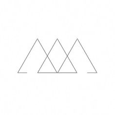 three triangles are shown in the shape of mountains