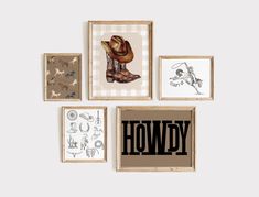 Cowboy Nursery Prints Set of 5 Gallery Wall Art | Boys Neutral Western Nursery Decor | HOWDY Western | Decor Rodeo Baby Printable Wall Art What You will Receive: 5 Colour High Resolution JPG Files 5x7 inches A4 (8.3x11.7, 11.7x16.5, 16.5x 23.4, 23.4x33.1) 4:5 (8x10, 12x15, 16x20, 20x25, 24x30) 3:4 (9x12, 12x16, 15x20, 18x24) 11:14 (11x14, 22x28) Instructions 1. Instant Download: Once your purchase is complete, the digital file will be available for immediate download. 2. Access Your Download: - Etsy Profile: Visit your Etsy profile and navigate to the Purchases and Reviews section. - Email (Guest Purchases): Check your email (including the spam folder) for an automated email from Etsy containing the download link. Important - Personal Use: This design is for personal use only and may not b Texas Nursery Theme, Cowboy Theme Nursery, Boy Nursery Western, Cowboy Toddler Room, Baby Boy Nursery Western, Neutral Western Nursery, Baby Boy Western Nursery, Cowboy Nursery Baby Boy, Western Nursery Baby Boy