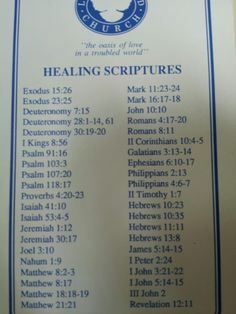 a sign with the names of the ten commandments in blue and white on it