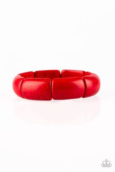 Peace Out - Red Paparazzi Wood Bracelet - sofancyjewels Paparazzi Bracelets, Red Stone Bracelet, Paparazzi Consultant, Pink Jewels, Red Bracelet, Wood Bracelet, Red Bracelets, Red Jewelry, Fiery Red