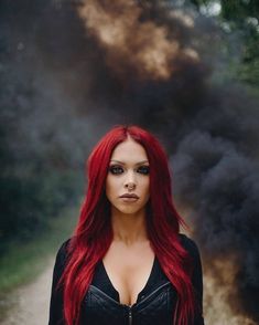 Bright Red Hair Color, Blood Red Hair, Witchy Hair, Red Balayage Hair, Red Hair Looks, Witch Hair, Long Hair Care, Fall Hair Color Ideas, Ready For Autumn