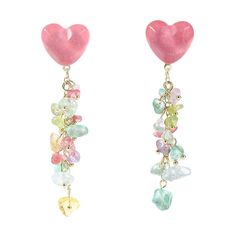 PRICES MAY VARY. Unique design: These pink heart-shaped dangle earrings feature a captivating combination of multi-color resin beads, making each pair one-of-a-kind. High-quality materials: Crafted with sterling silver pin/post, these earrings ensure durability and long-lasting wear, light weight, confortable for all day wearing. Versatile and stylish: Suitable for women of all ages, these earrings add a pop of color and charm to any outfit. Hypoallergenic: Made with hypoallergenic materials, th Combination Of Colors, Color Resin, Beads Making, Bead Dangle Earrings, Heart Drop Earrings, Silver Pin, Beaded Dangle Earrings, Resin Beads, Beaded Dangles