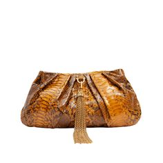 Luxury Cognac Shoulder Bag For Evening, Luxury Brown Snake Print Bags, Formal Purse, Croissant Bag, Python Bags, Dolce And Gabbana Fashion, Golden Tan, Summer Bag, Cornflower Blue