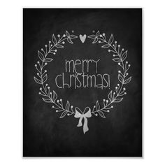 a chalkboard christmas wreath with the words merry