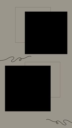 two black square frames are next to each other on a gray background with the word love written in cursive writing