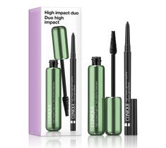 Pick up this Clinique High Impact Eye Makeup Set, featuring a super volumizing mascara and waterline-safe eyeliner. High Impact Gel Tech Eyeliner is a silky gel pencil that delivers ultra-pigmented color in one smooth swipe. The waterline-safe formula stays put. Pair with High Impact High-Fi Full Volume Mascara.  How do I use it: Apply eyeliner directly on waterline and lid. Build intensity as desired. Starting at your lash roots, sweep the mascara brush upward to see instant volume. Use the bru Eye Makeup Set, Mally Beauty, True Botanicals, Mirror Man, Volumizing Mascara, Full Volume, Mascara Brush, How To Apply Eyeliner, Makeup Mirrors