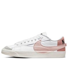 (WMNS) Nike Blazer Low '77 Jumbo 'White Pink Oxford' DQ1470-102 (SNKR/Skate/Low Top/Women's/Non-Slip/Wear-resistant) Nike Blazer Low 77 Jumbo, Blazers Nike, Nike Blazer Low 77, Nike Blazer Low, Blazer Low, Spring Step Shoes, Leather Slip On Shoes, Adidas Nmd, Mens Black Leather