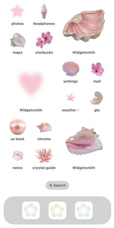 an iphone screen showing the different types of seashells and their names on it