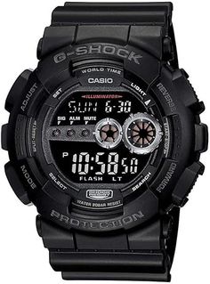 Casio Men's GD100-1BCR G-Shock X-Large Black Multi-Functional Digital Sport W... G Shock, Large Black, Black, Large Black Pig