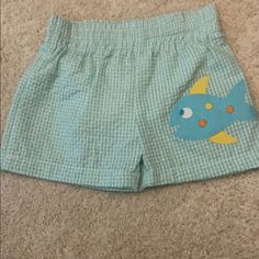 Adorable Seersucker Shorts With Fish. Girl Or Boy. Never Worn With Tags! Spring Cotton Swim Trunks For Playwear, Spring Casual Cotton Swim Trunks, Fun Blue Cotton Shorts, Cute Blue Shorts For Playwear, Spring Playful Swim Trunks For Playwear, Playful Swim Trunks For Spring Playwear, Cute Blue Shorts For Playtime, Cute Playtime Shorts With Pockets, Cute Shorts With Pockets For Playtime