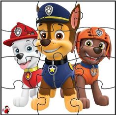 a group of cartoon dogs standing next to each other in front of a white background