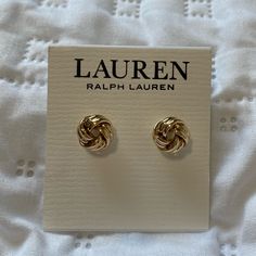 Lauren Ralph Lauren Knot Stud Earrings Set In Silver-Tone Or Gold-Tone Mixed Metal Approx. Diameter: 1/2" Ralph Lauren Jewelry, Knot Stud Earrings, Knot Studs, Jewelry Essentials, Jewelry Display, Stud Earrings Set, Mixed Metals, Jewellery Display, Earrings Set