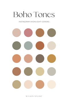 the cover of boho tones instagram high - light covers by william studd