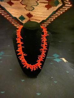 Nice Natural Branch Coral Necklace with silver lobster clasp.  19 inch in length. Elegant Orange Necklace With Lobster Clasp, Coral Necklace With Lobster Clasp As Gift, Elegant Coral Beaded Necklace With Lobster Clasp, Elegant Coral Necklace With Lobster Clasp, Elephant Bib, Brass Elephant, Natural Branches, Crystal Pendants, Ruby Crystal