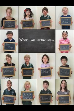 a group of children holding up signs that say when we grow up