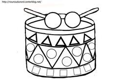 a drawing of a drum with two balls on it