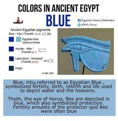 an egyptian blue color scheme with the caption colors in ancient egypt, including red and blue