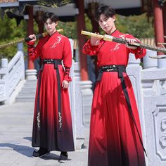 Red Hanfu Men, Hanfu Red, Asian Suits, Large Skirt, Sticker Inspo, Corset Design, Ancient Costume