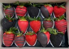 a box filled with chocolate covered strawberries