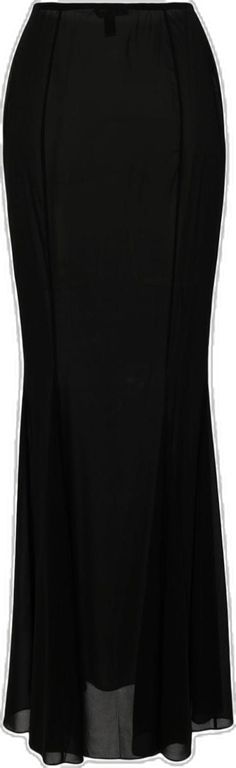 Black Sheer Flowy Skirt, Black Stretch Sheer Skirt, Black Stretch Skirt With Sheer Details, Fitted Stretch Black Sheer Skirt, Spring Sheer Black Maxi Skirt, Chic Black Sheer Skirt, Black Relaxed Fit Viscose Skirt, Black Sheer Skirt For Summer, Sheer Black Skirt For Summer