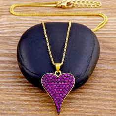 Fuchsia Pink Heart Valentines Necklace Valentines Gift Purple Heart Cut Necklace For Valentine's Day, Purple Heart Necklace For Valentine's Day, Purple Heart-shaped Necklace For Valentine's Day, Pink Heart-shaped Necklace With Rhinestones, Pink Heart-shaped Rhinestone Necklace, Pink Heart Necklace For Valentine's Day Party, Pink Heart Cut Necklace For Party, Pink Heart Pendant Jewelry With Rhinestones, Pink Heart-shaped Rhinestone Jewelry