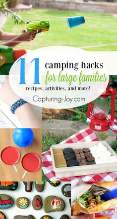 camping hacks for large families are fun and easy to do with the kids at home