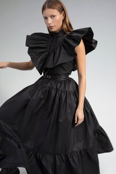 Description Black Top & skirt, Long dress Sleeveless Closed neckline Tafetta Dry Clean Made in Spain SKU 22-47 Taffeta Top, Long Dress Sleeveless, Ladylike Dress, Couture Skirts, Black Fr, Alternative Wedding Dresses, Midi Dress Style, Stylish Blouse Design, Dream Wedding Ideas Dresses