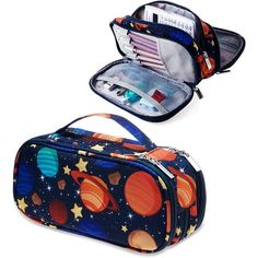 Lparkin New Galaxy Pencil Case Large 3 Compartments Space Galaxy Gifts for Students Teen Boys Black This cute pencil case made of durable Canvas material, which makes it easy to clean and maintain. You can use soft brush to clean it in warm water,then it will just like a new one. With zipper closure to open and close. Everything will flip under your fingers. Material: Canvas Dimension: 9.5 x 4.5 x 3(24cmx11.5cmx7.5cm) Closure: Zipper Type: pencil bag, pen holder, makeup bag, cosmetic bag Package Blue Pencil Case With Pen Slots For Students, Multifunctional School Pencil Case With Pen Slots, Blue Pencil Organizers For School, Blue Stationery For Back To School, Blue Pencil Case For Back To School Organization, Back To School Travel Pencil Case, Portable Blue Organizers For School, Blue Portable School Organizers, Portable Blue School Organizers