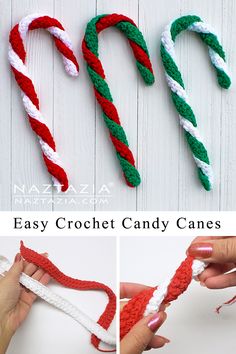 crochet candy canes are easy to make