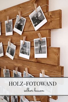 Fotowand IdeenPolaroids in Szene setzenEine Holz Fotowand selber machen ist mit dieser Fotowand Anleitung einfachDie Upcycling Idee lässt sich gut in der Küche oder im Flur umsetzenAktuelle Fotos aufhängen ist damit schnell möglichDie Fotowand gestalten kann so innerhalb weniger Minuten immer wieder neu. Upcycled Home Decor, Retro Photo, Photo On Wood, Diy Bathroom, My New Room, Trending Decor, Fairy Lights, Decor Diy, Wood Projects