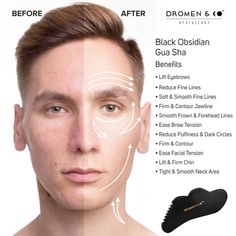 Buy Black Obsidian Gua Sha Electric Facial Massager – Dromen & Co Gua Sha For Men, Face Excercise, Korean Diet, Body Toxins, Facial Rejuvenation, Reduce Dark Circles, Facial Roller, Natural Therapy, Beauty Kit