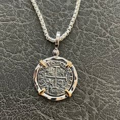 Atocha Silver Coin Pendant With Chain - Etsy Key West Fl, Pendant With Chain, Coin Jewelry, Silver Coin, Coin Pendant, Silver Coins, Key West, Pendant Necklaces, Coin