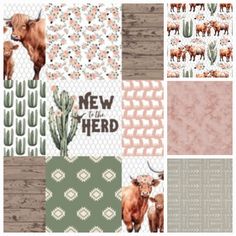 New Release Girl Crib Bedding- New to the Herd Highland Cow Western Baby & Toddler  Bedding Collection - DBC Baby Bedding Co Highland Cow Baby Room, New To The Herd, Highland Cow Nursery, Minky Pillow, Cow Nursery, Girl Crib Bedding, Rail Guard, Crib Bedding Girl, Baby Boy Bedding