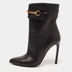 Gucci Ankle Boots. Soles Are Scratched From Wood Flooring. Broken Heel Bit Due To A Fall From The Shelf. Replacement Heel Bits Shipped From Gucci. Us Sizing 6.5 / 7, Real Leather, Heel 4 Inches, Gold Clasp Gucci Ankle Boots For Party, Black Gucci Boots For Business, Elegant Gucci Boots For Business, Gucci Black Business Boots, Gucci Pointed Toe Boots For Fall, Gucci Designer Boots For Business, Luxury Ankle-high Boots For Office, Luxury Ankle-high Office Boots, Gucci Designer Business Boots