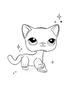 a black and white drawing of a cat with stars on it's back ground