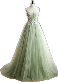 Green Long Prom Dress, Green Formal Dresses, Green Prom Dress, Tulle Lace, Sweetheart Neck, Long Prom Dress, Lace Applique, Colour Tone, Knee Length Dress