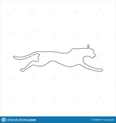 the outline of a running cat on a white background