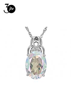 6.97ct Oval Zero Jupiter��� Quartz Rhodium Over Sterling Silver Pendant with 18"Singapore Chain. Measures Approximately 0.98"L x 0.47"W. 2.5mm bail. Lobster clasp with 2"extender. School Jewelry, Pendant With Chain, Popular Jewelry, Box Clasp, Jewelry Maker, Sterling Silver Bracelet, Turquoise Jewelry, Sterling Silver Pendant, Jewelry Making Beads