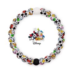 mickey and minnie mouse bracelet with black beaded beads on a white background for disney world merchandise