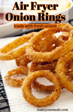 air fryer onion rings made with fresh onions