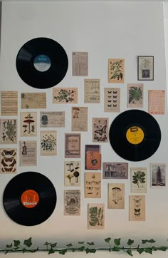 there are many different records on the wall