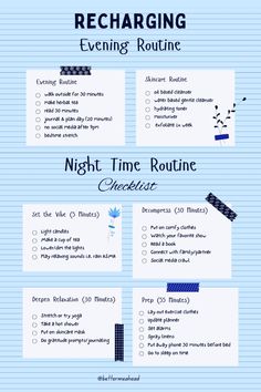 Discover the ultimate night routine checklist to recharge your evenings and ensure a restful sleep! 🌙✨ From relaxing rituals to practical tips, our guide helps you wind down effectively, boosting both your mental and physical health. 🛏️💤 Get ready to embrace a rejuvenating nighttime routine that prepares you for a productive tomorrow! #NightRoutine #EveningRoutine #BetterSleep #SelfCare #RelaxationTips #BedtimeRoutine #Wellness #HealthyHabits #RechargeYourself Night Routine Checklist, Bedtime Stretches, Routine Checklist, Time Routine, Tea Reading, Oil Based Cleanser, Nighttime Routine, Evening Routine